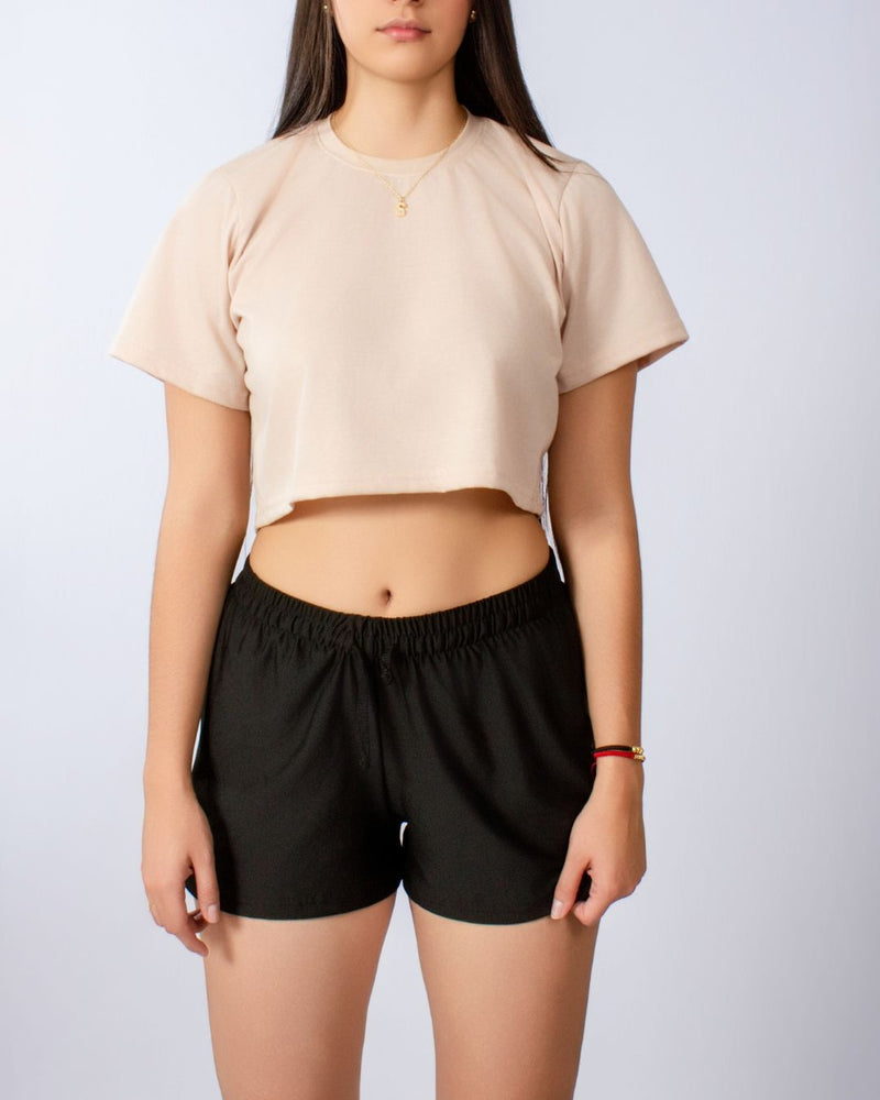Crop Basic Nude Almendra