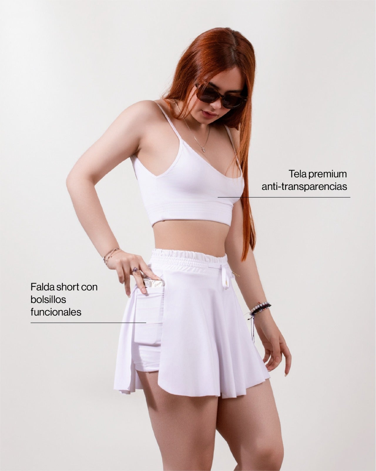 Falda short  Blanco Marfíl