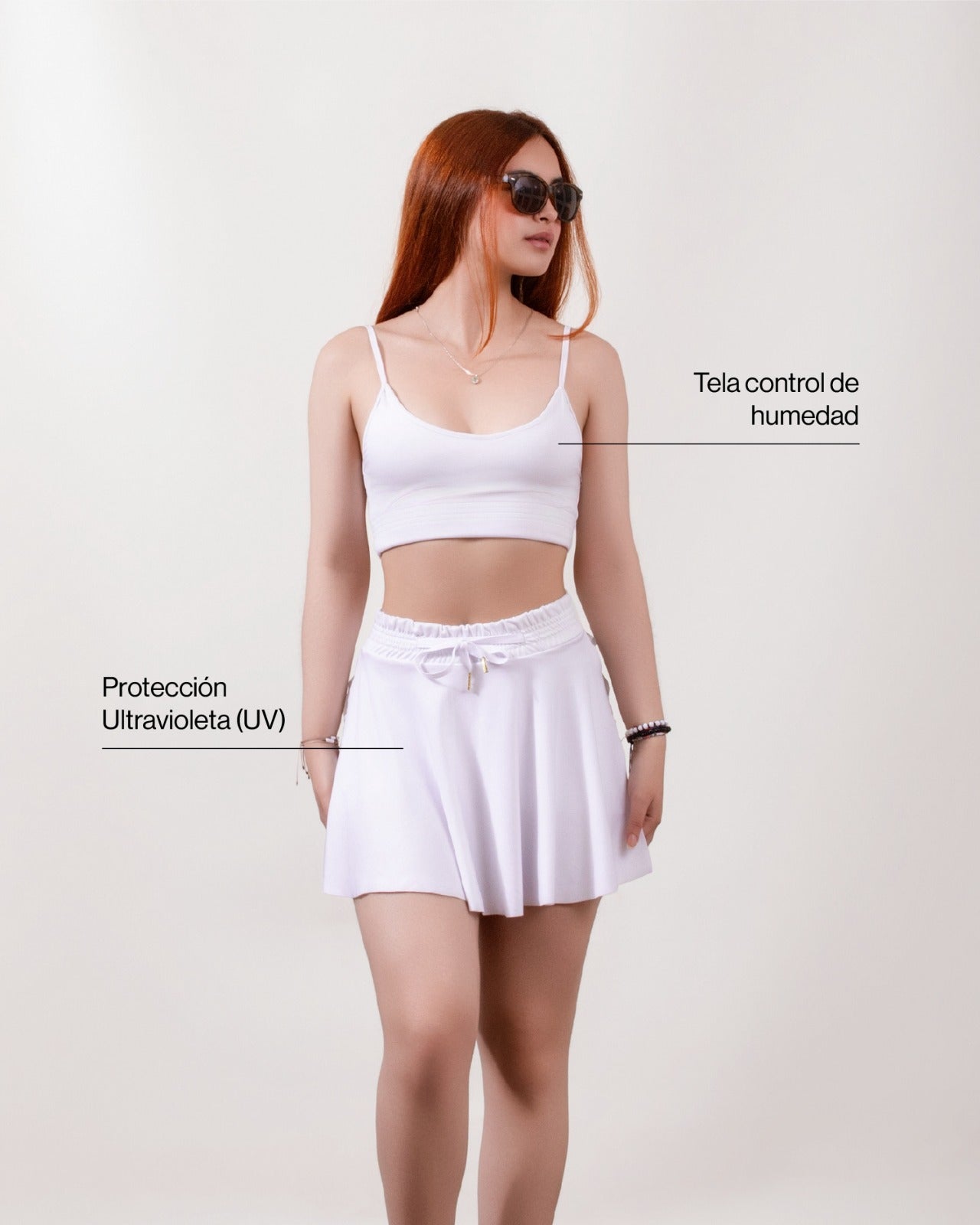 Falda short  Blanco Marfíl Imagen secundaria del producto