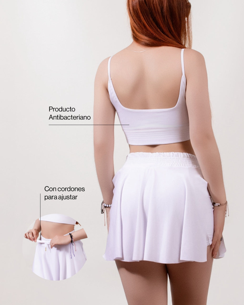 Falda short  Blanco Marfíl