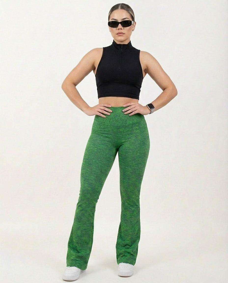 Pantalón Campana 2.0 Control verde Jaspe