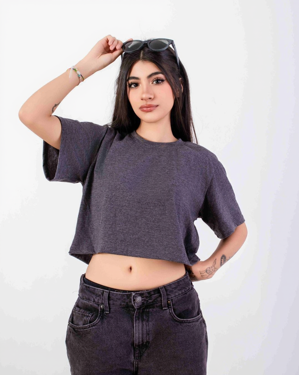 Crop Basic Gris Jaspe